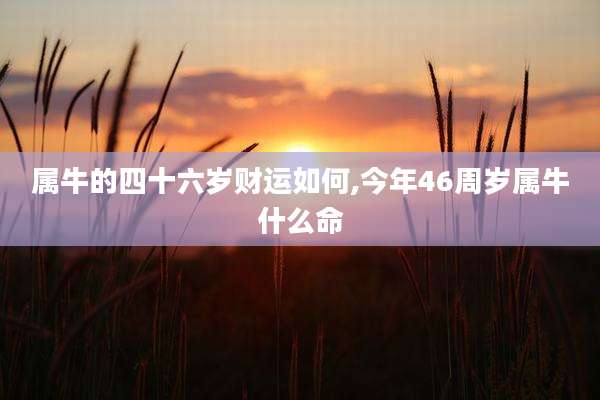 属牛的四十六岁财运如何,今年46周岁属牛什么命