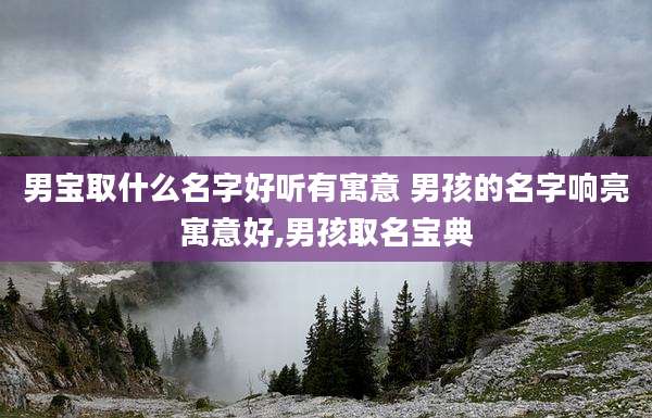 男宝取什么名字好听有寓意 男孩的名字响亮寓意好,男孩取名宝典