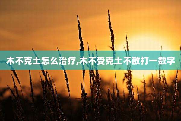 木不克土怎么治疗,木不受克土不散打一数字
