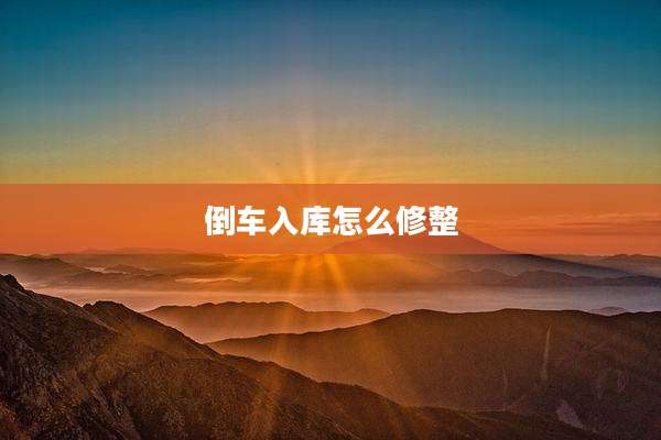 倒车入库怎么修整