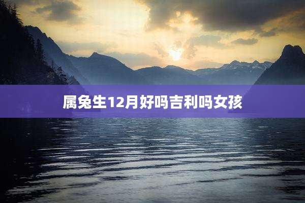 属兔生12月好吗吉利吗女孩