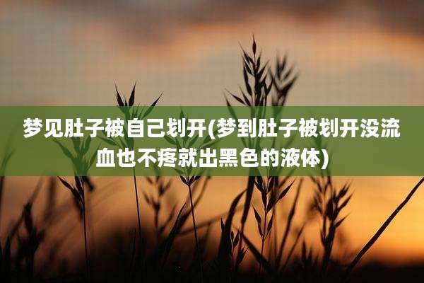 梦见肚子被自己划开(梦到肚子被划开没流血也不疼就出黑色的液体)