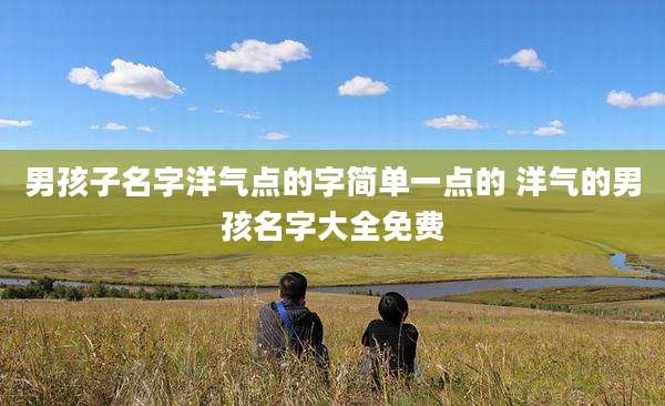 男孩子名字洋气点的字简单一点的 洋气的男孩名字大全免费