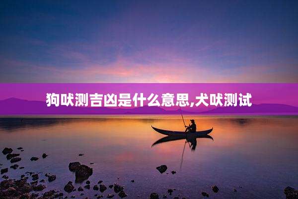 狗吠测吉凶是什么意思,犬吠测试