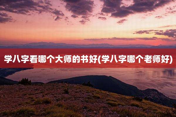 学八字看哪个大师的书好(学八字哪个老师好)