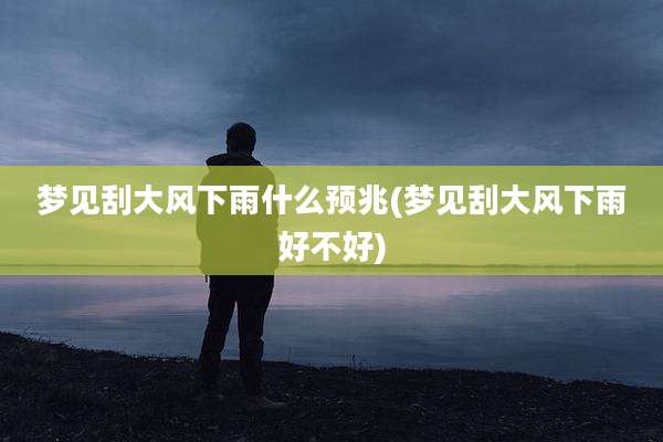 梦见刮大风下雨什么预兆(梦见刮大风下雨好不好)