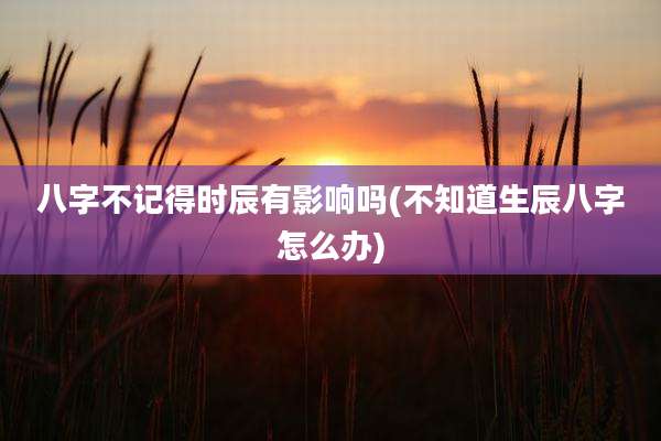 八字不记得时辰有影响吗(不知道生辰八字怎么办)