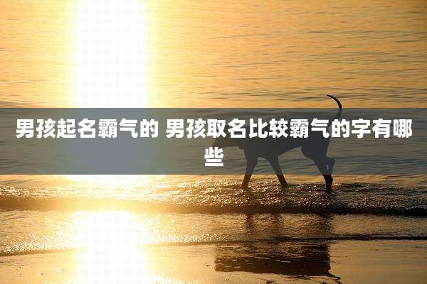 男孩起名霸气的 男孩取名比较霸气的字有哪些