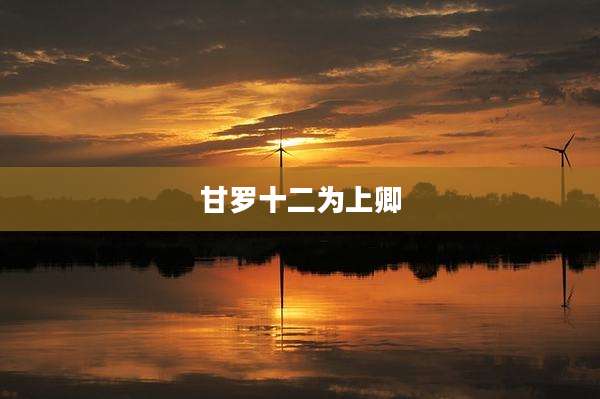 甘罗十二为上卿