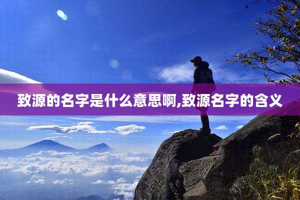 致源的名字是什么意思啊,致源名字的含义