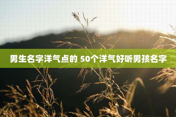 男生名字洋气点的 50个洋气好听男孩名字
