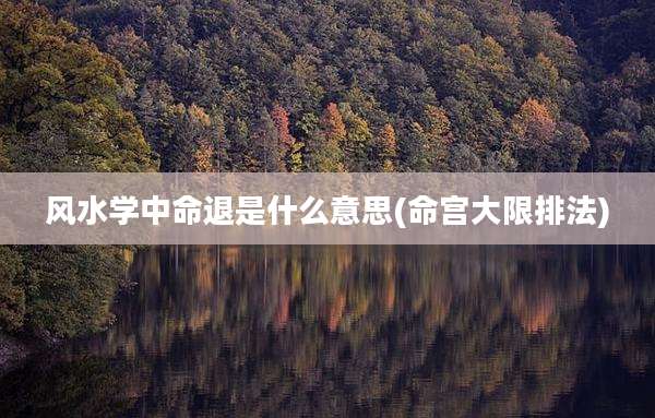 风水学中命退是什么意思(命宫大限排法)