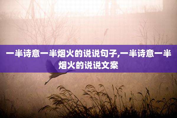 一半诗意一半烟火的说说句子,一半诗意一半烟火的说说文案
