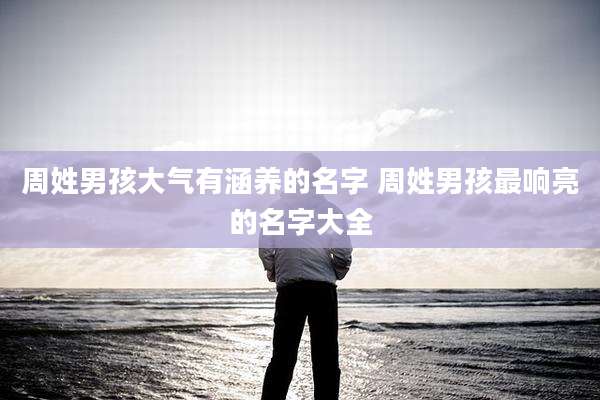 周姓男孩大气有涵养的名字 周姓男孩最响亮的名字大全