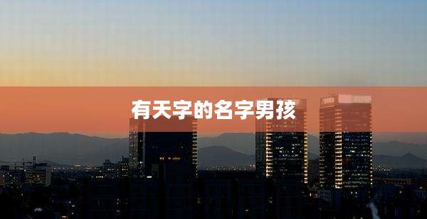有天字的名字男孩