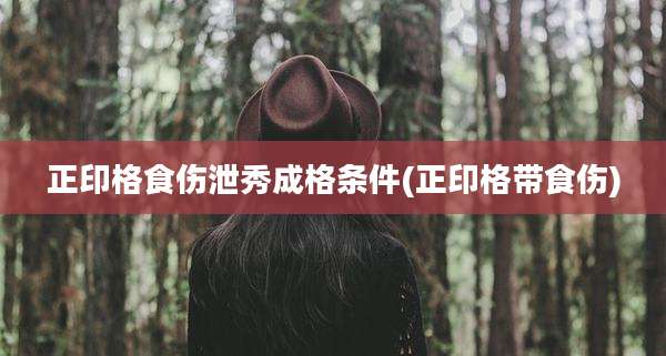 正印格食伤泄秀成格条件(正印格带食伤)