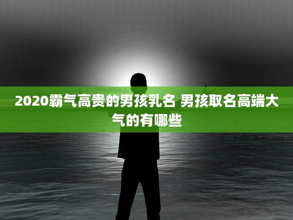 2020霸气高贵的男孩乳名 男孩取名高端大气的有哪些