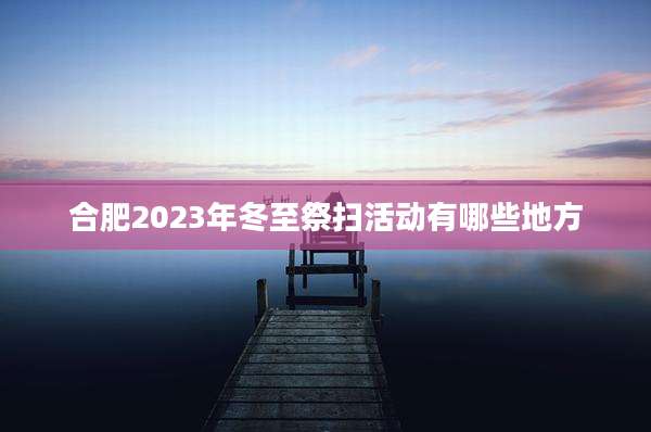 合肥2023年冬至祭扫活动有哪些地方