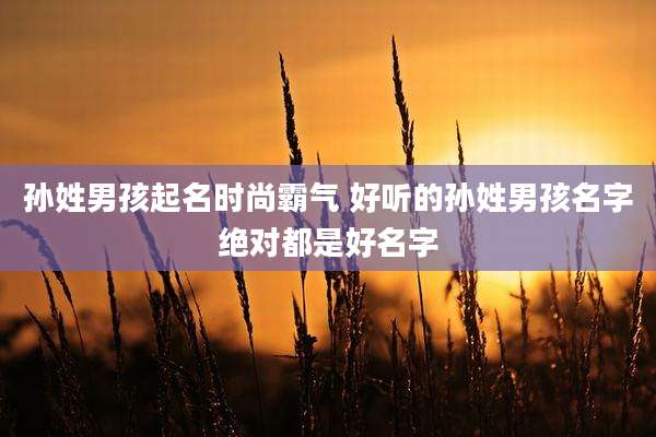 孙姓男孩起名时尚霸气 好听的孙姓男孩名字绝对都是好名字