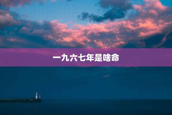一九六七年是啥命