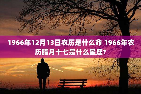 1966年12月13日农历是什么命 1966年农历腊月十七是什么星座?