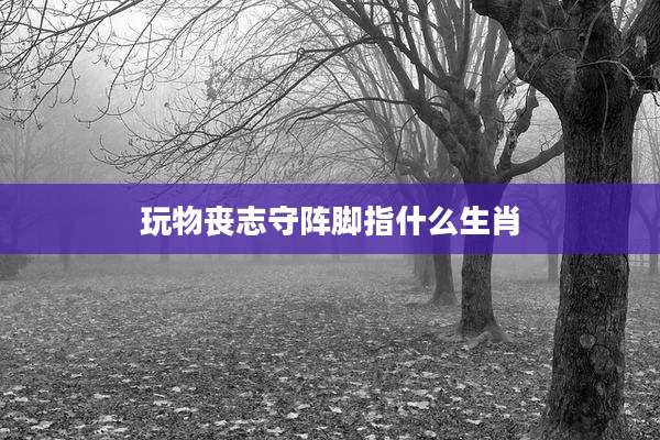 玩物丧志守阵脚指什么生肖