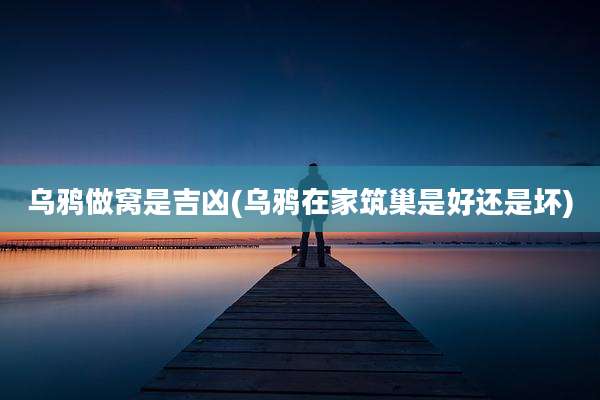 乌鸦做窝是吉凶(乌鸦在家筑巢是好还是坏)