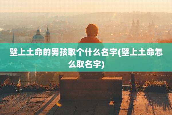 壁上土命的男孩取个什么名字(壁上土命怎么取名字)