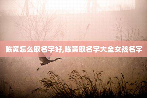 陈黄怎么取名字好,陈黄取名字大全女孩名字