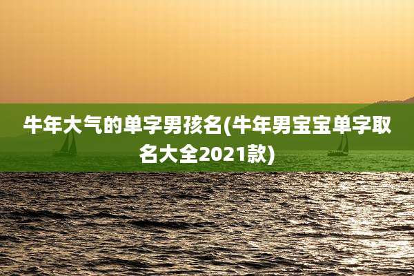 牛年大气的单字男孩名(牛年男宝宝单字取名大全2021款)