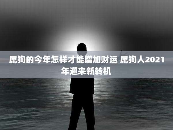 属狗的今年怎样才能增加财运 属狗人2021年迎来新转机