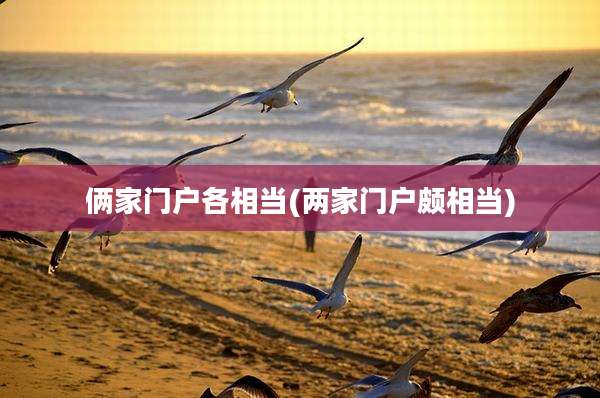 俩家门户各相当(两家门户颇相当)