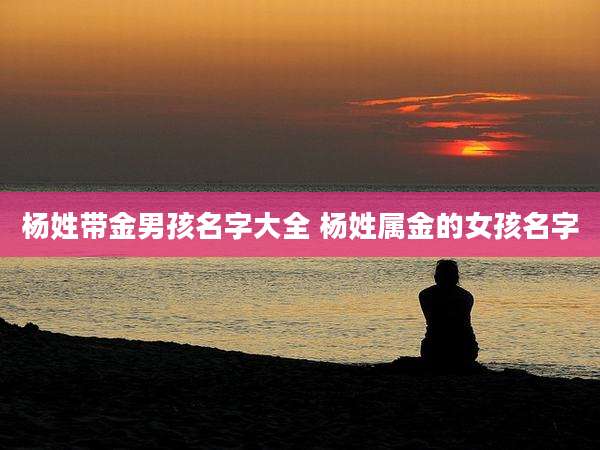 杨姓带金男孩名字大全 杨姓属金的女孩名字