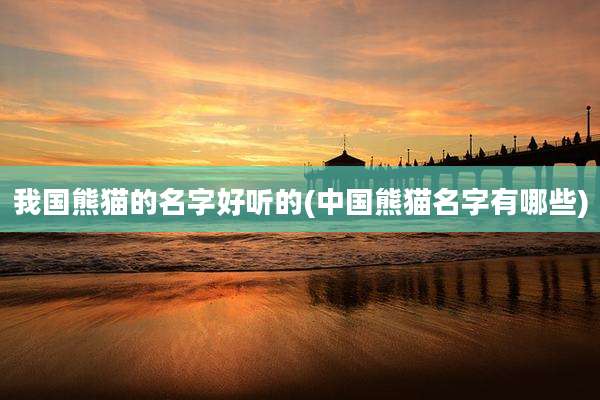 我国熊猫的名字好听的(中国熊猫名字有哪些)