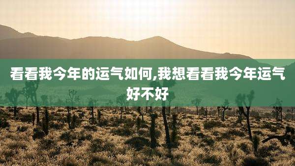 看看我今年的运气如何,我想看看我今年运气好不好