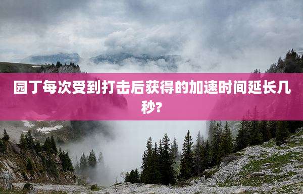 园丁每次受到打击后获得的加速时间延长几秒?