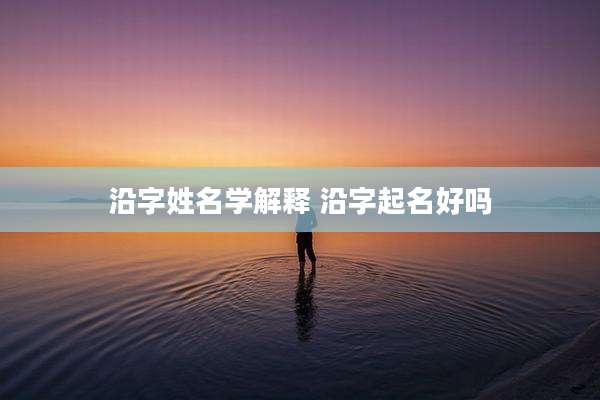 沿字姓名学解释 沿字起名好吗