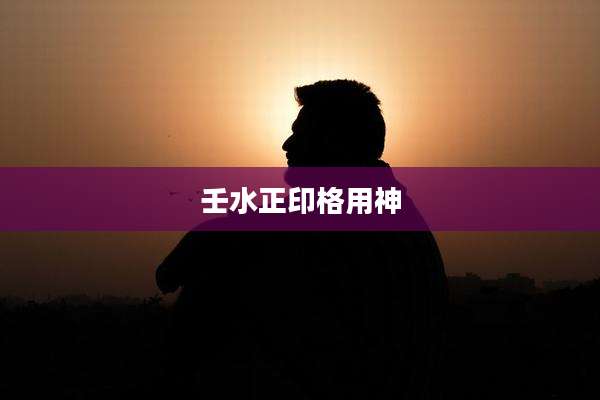 壬水正印格用神