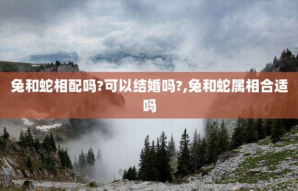 兔和蛇相配吗?可以结婚吗?,兔和蛇属相合适吗