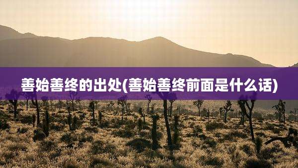 善始善终的出处(善始善终前面是什么话)