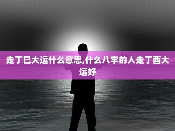 走丁巳大运什么意思,什么八字的人走丁酉大运好