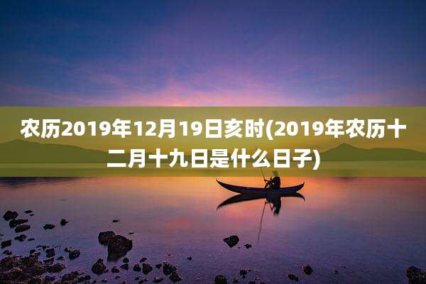 农历2019年12月19日亥时(2019年农历十二月十九日是什么日子)