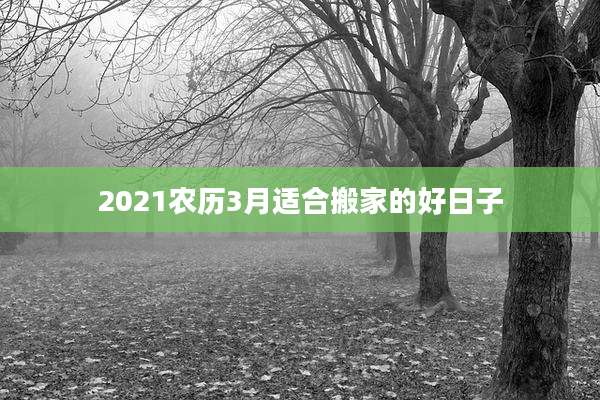 2021农历3月适合搬家的好日子