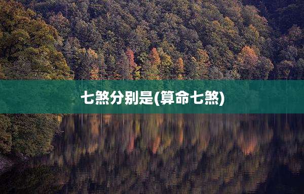 七煞分别是(算命七煞)