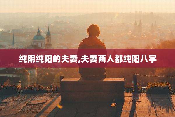 纯阴纯阳的夫妻,夫妻两人都纯阳八字