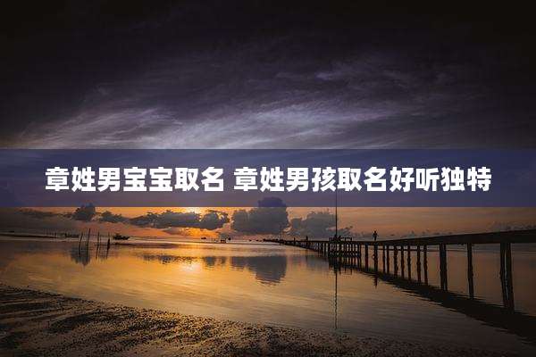 章姓男宝宝取名 章姓男孩取名好听独特