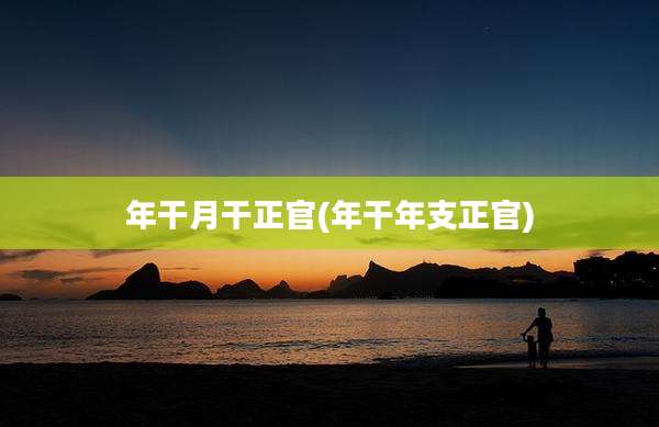 年干月干正官(年干年支正官)