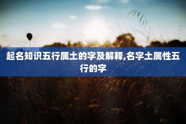 起名知识五行属土的字及解释,名字土属性五行的字