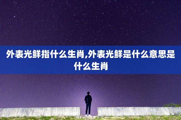 外表光鲜指什么生肖,外表光鲜是什么意思是什么生肖