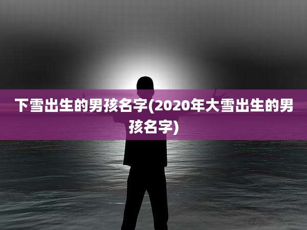 下雪出生的男孩名字(2020年大雪出生的男孩名字)